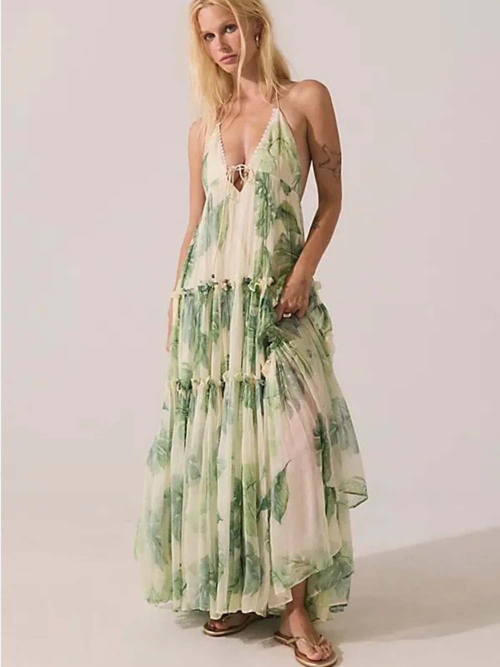 FREE PEOPLE PEACEFUL PALM MAXI DRESS SIZE large